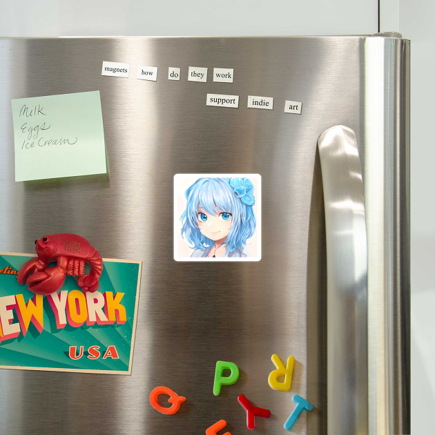 anime blue hair manga by animegirlnft